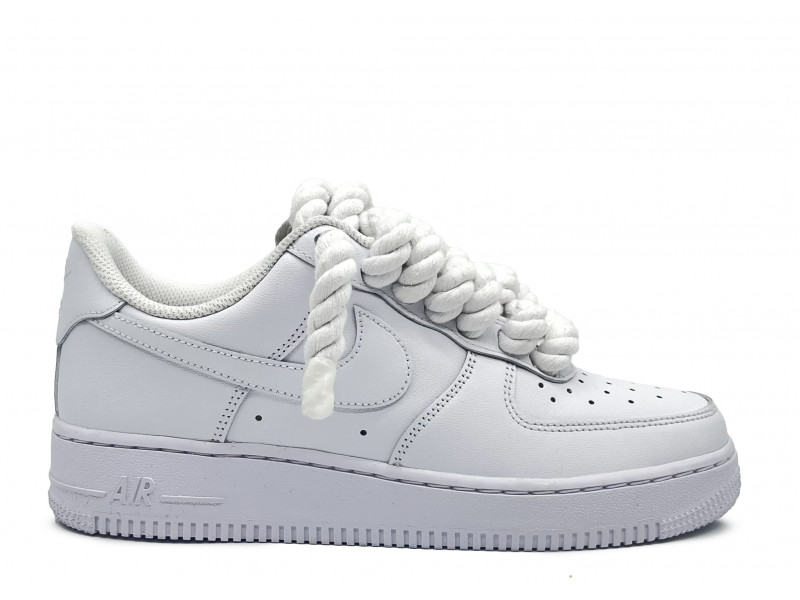 Nike Air Force 1 Low White Custom Lacets Corde Blanc 315122 111 CW2288 111 ROPE W The Last Step