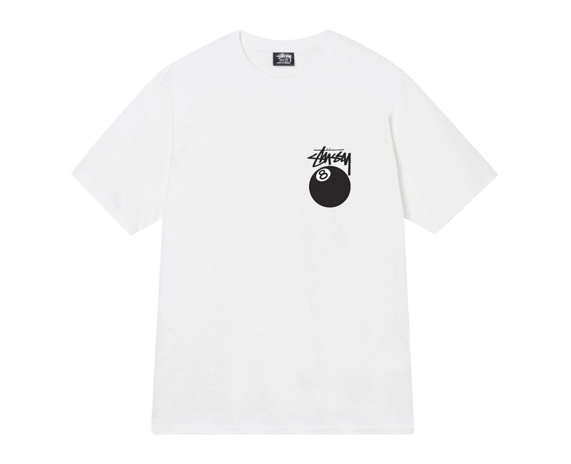 Stussy SS22 8 Ball Pigment Dyed Tee White - 1904864W | The Last Step