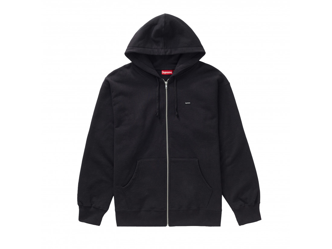 Supreme Overdyed Small Box Zip Up Hooded Sweatshirt Black | The Last Step